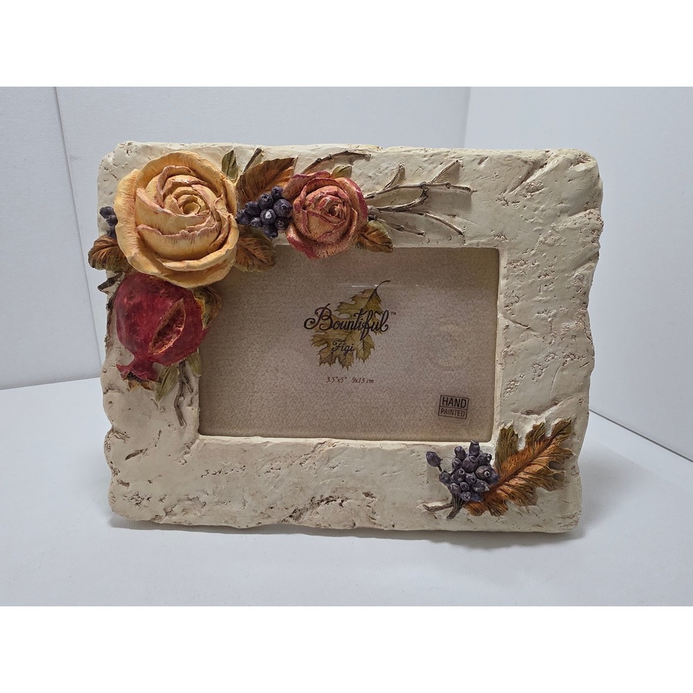Vintage Fall Figi Graphics Bountiful 3.5x5 Picture Frame Hand Painted Harvest